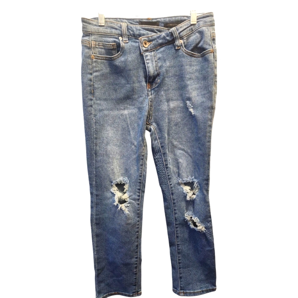 Kendall + Kylie The Icon High Rise Straight Distressed Jeans